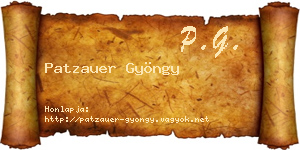 Patzauer Gyöngy névjegykártya
